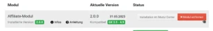 Affiliate-Modul: Modul entfernen