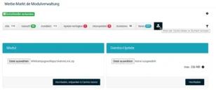 WMKampagnenReportAdminLink.zip Hochladen, entpacken & Caches leeren