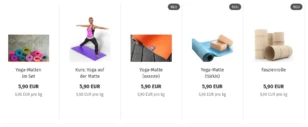 Gekachelte Produktliste mit 5 Demo-Artikeln