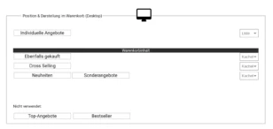 Querverkauf im Warenkorb Position & Darstellung im Warenkorb (Desktop)