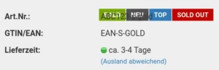 Ribbons Bald, Neu, Top und Sold out überlagern Artikelnummer