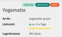 Ribbons mit abgerundeten Ecken rechts oberhalb des Artikelnamens