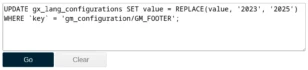 Eingabefeld für SQL-Befehl