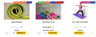 Yogamatten mit verschiedenen Ribbons