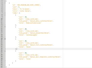 JSON-Code im Editor