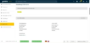 Gambio Admin, Bestellung 201816218. Straße der Lieferanschrift enthält keine Zahl: Bumbiostr.