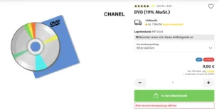 DVD. Inaktiver Warenkorb-Button und Warnhinweis: Bitte Geschenkverpackung wählen.