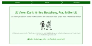 Vielen Dank für Ihre Bestellung, Frau Müller!