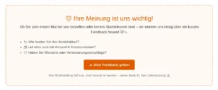 🧡 Ihre Meinung ist uns wichtig!