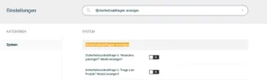 Einstellungen > Sicherheitsabfragen anzeigen: Sicherheitscodeabfrage in "Woanders günstiger?"-Modul anzeigen? nein Sicherheitscodeabfrage in "Frage zum Produkt"-Modul anzeigen? nein
