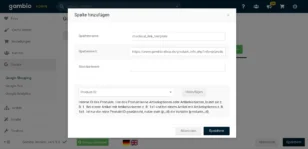 Spalte hinzufügenSpaltenname: checkout_link_template Spaltenwert: https://www.gambio-shop.de/product_info.php?info=p{products_id}_.html&no_boost=1&action=buy_now&BUYproducts_id={id}