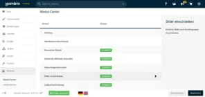 Modul Slider nach Kundengruppen: Deinstallieren