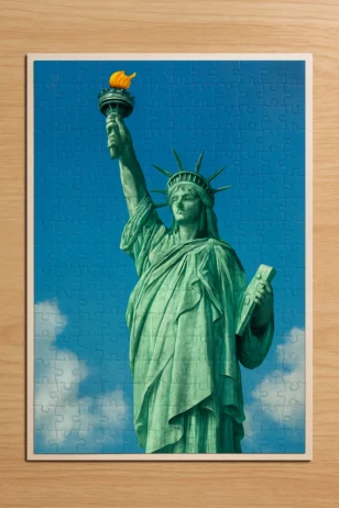Freiheitsstatue Puzzle fertig zusammengesetzt