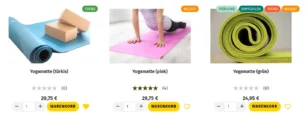 Produktgalerie mit 3 Yogamatten