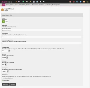 Artikel Export - CSV
