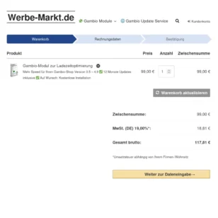 Warenkorb von Werbe-Markt.de