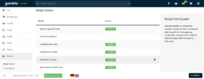 Modul-Center: Social Cart Counter installieren