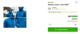 Outdoor-​Jacke „Surf 3000“: 117-mal erfolgreich verkauft (Meistverkauft)