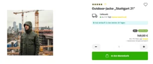 Outdoor-​Jacke „Stuttgart 21“: 8-mal verkauft in den letzten 30 Tagen (Bestseller)
