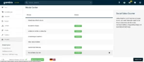 Modul-Center: Social Sales Counter installieren
