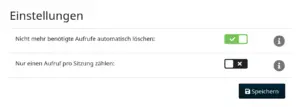 Social View Counter Admin-Einstellungen: Nicht mehr benötigte Aufrufe automatisch löschen und Nur einen Aufruf pro Sitzung zählen