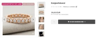 Ewigkeitsband mit Schild: Handgefertigt mit Liebe