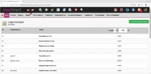 modified Lagerbestand Statistics mit (3) im Seitentitel und einem Button 3 neue Bestellungen