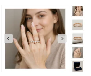 Artikelbildergalerie zeigt Ewigkeitsband an einer Damenhand