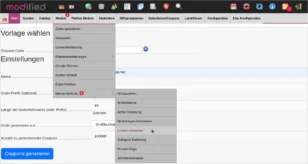 modified Menü > Module > Werbe-Markt.de > Coupon Generator