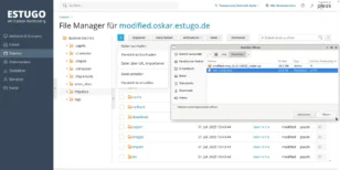 Estugo: File Manager für modified.oskar.estugo.de > Datei hochladen > wm_install.php