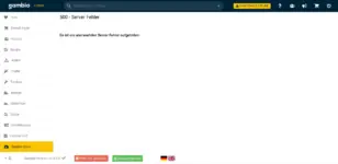 Gambio-AdminoberflĂ€che zeigt statt des Dashboards die Fehlermeldung â500 - Server Fehlerâ mit dem Hinweis âEs ist ein unerwarteter Server Fehler aufgetretenâ.