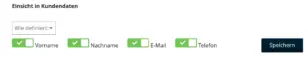 Screenshot Einstellungen zur Einsicht in Kundendaten für Partner