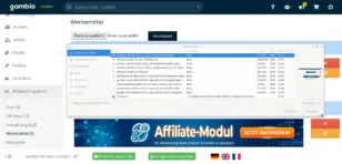 Gambio-Admin: Formular zum Hochladen eines neuen Werbemittels