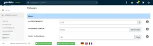 Adminmenü Affiliate-Programm mit Menüpunkt Optionen sowie der Bereich Limits mit Auszahlungsgrenze, IP-Sperre für Statistik und Cookie-Speicherdauer