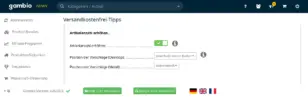 Gambio-Admin: Einstellungen für Artikelanzahl erhöhen und Position der Vorschläge