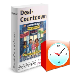 Wecker vor der Deal-Countdown Softwarebox