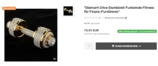 Produktseite Diamant-Diva-Dumbbell mit Hinweistext Wird häufig gekauft – nur noch 6 übrig