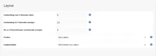 modified Backend: Layout-Einstellungen von Kauf-Impulse mit Ladeverzögerung, Anzeigedauer, Anzahl nacheinander, Position und Einblend-Effekt
