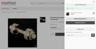 Aufklapp-Warenkorb mit Diamant-Diva-Dumbbell für Fürstinnen und Bestätigung Gönn Dir