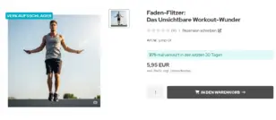 Produktseite Faden-Flitzer: Das Unsichtbare Workout-Wunder mit Ribbon Verkaufsschlager und Hinweistext 371-mal verkauft in den letzten 30 Tagen
