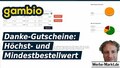 Gambio Danke-Gutscheine: Höchst- und Mindestbestellwert